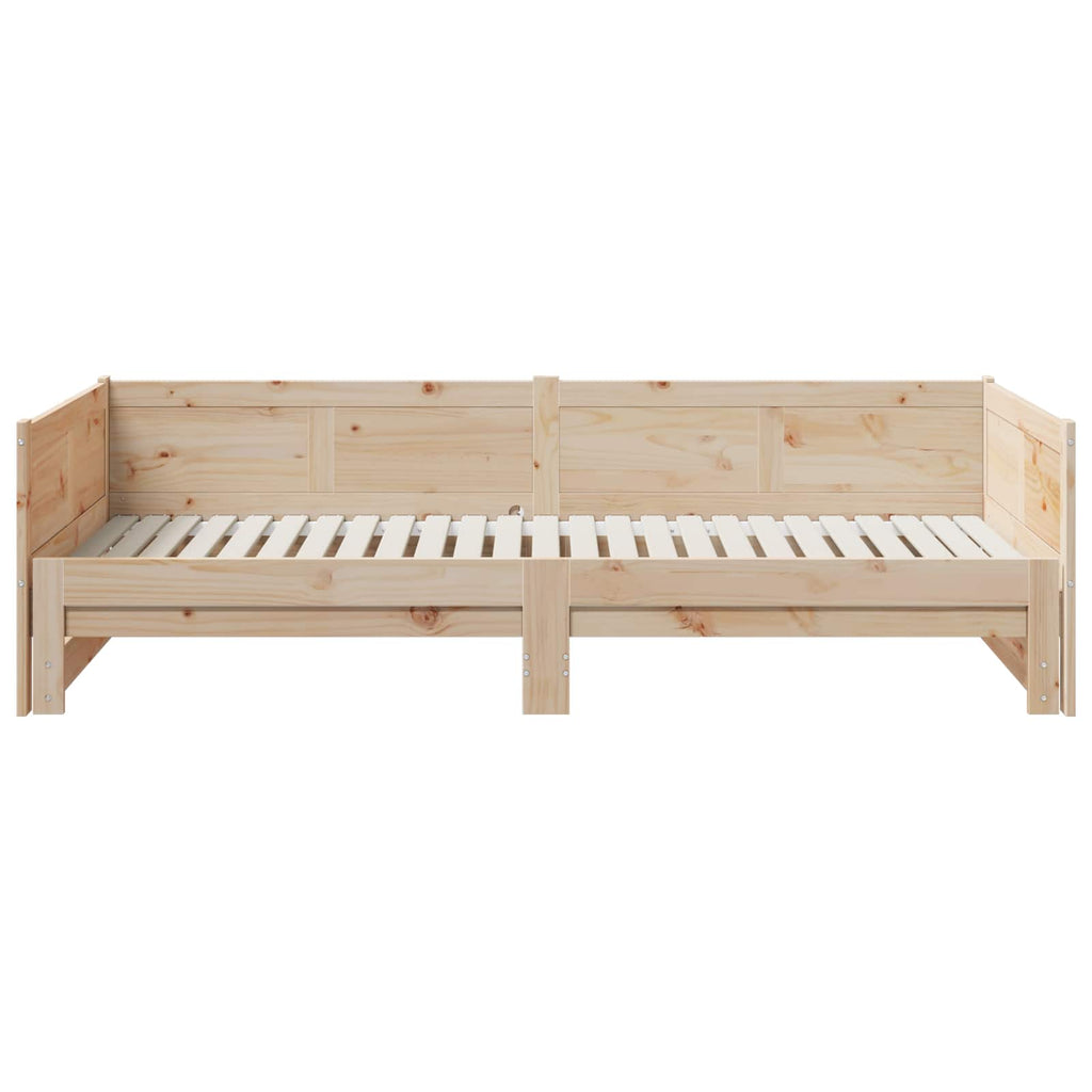 Ausziehbares Tagesbett Natur 180 x 200 cm Massives Kiefernholz
