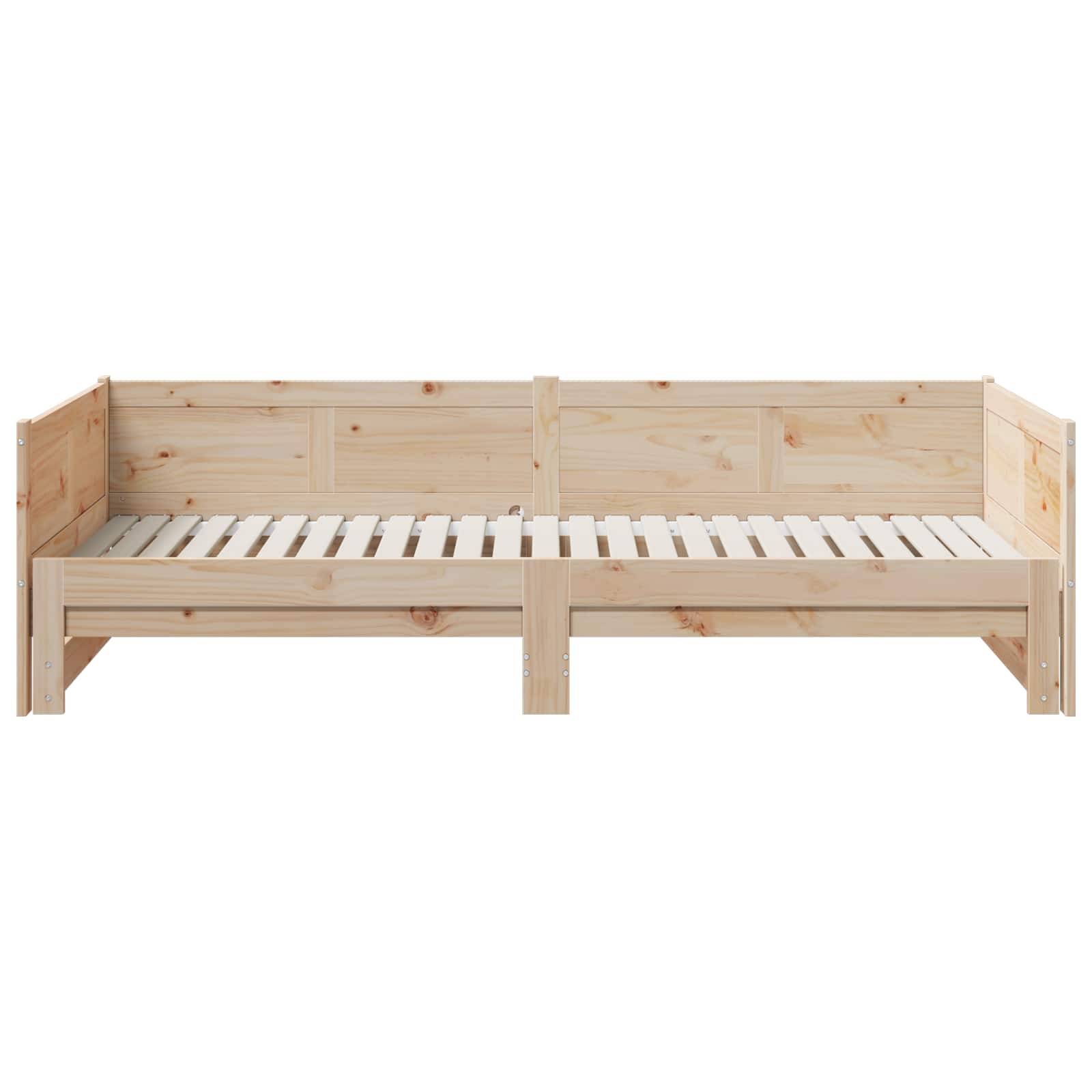 Ausziehbares Tagesbett Natur 180 x 200 cm Massives Kiefernholz