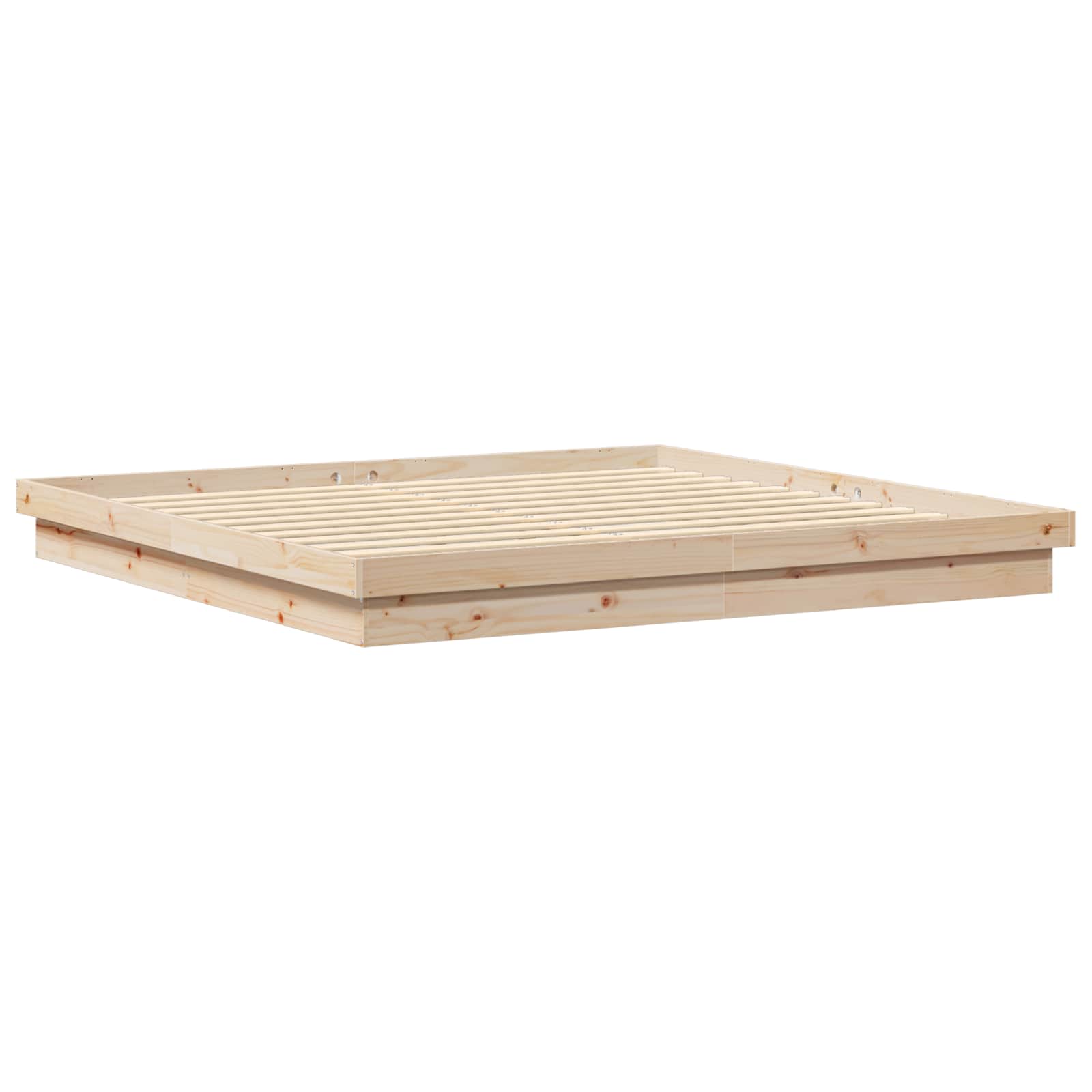 Bettrahmen Natur 200 x 200 cm Massives Kiefernholz