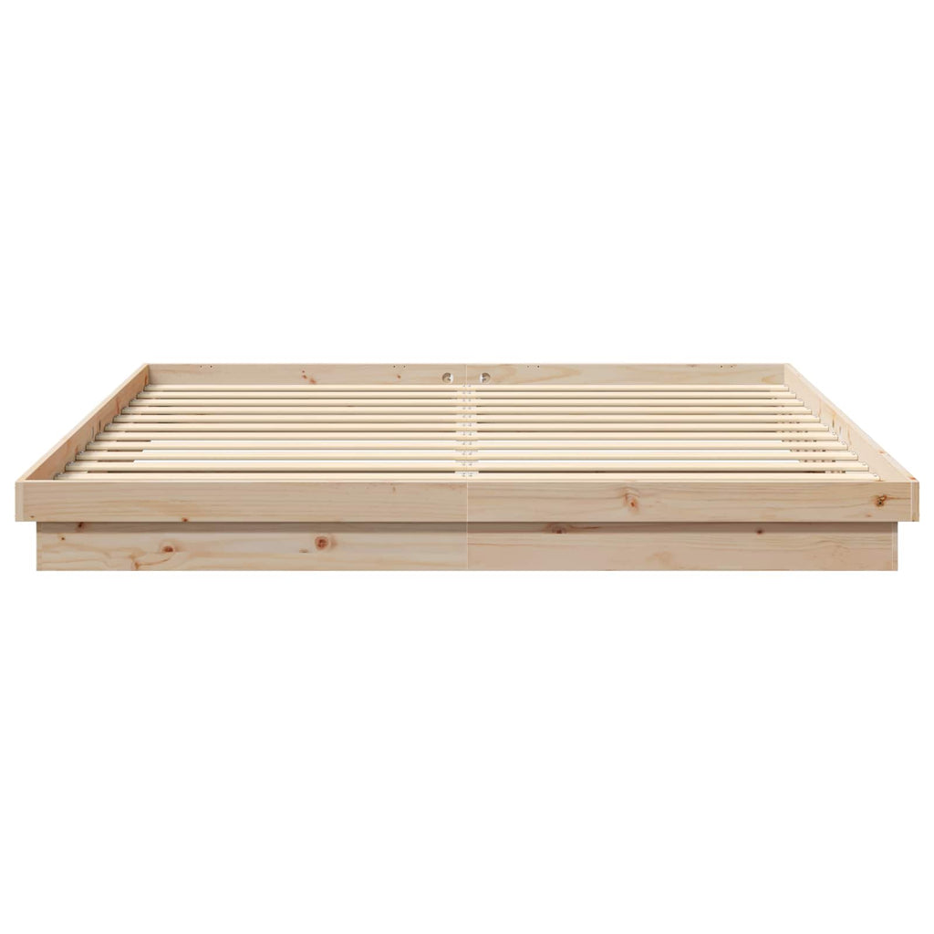Bettrahmen Natur 200 x 200 cm Massives Kiefernholz