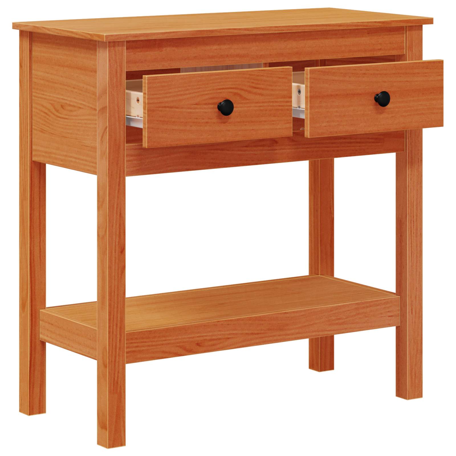 Konsolentisch Wachsbraun 75 x 35 x 75 cm Massives Kiefernholz