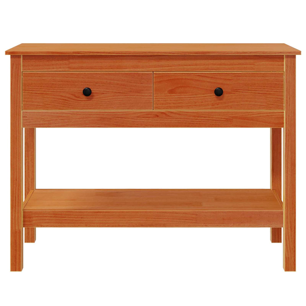 Konsolentisch Wachsbraun 100 x 35 x 75 cm Massives Kiefernholz