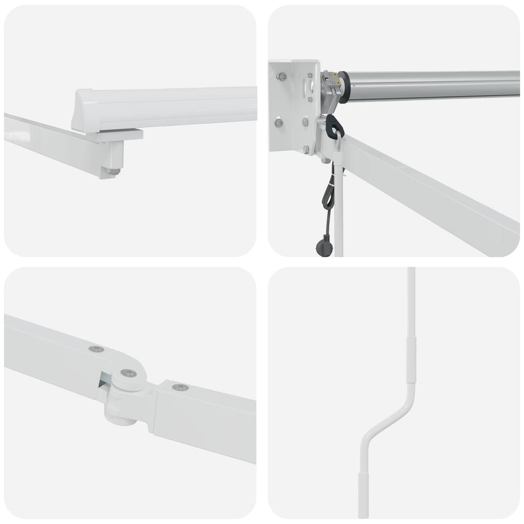 Elektrisches Markisenrahmen Weiß 3 x 2 m Aluminium