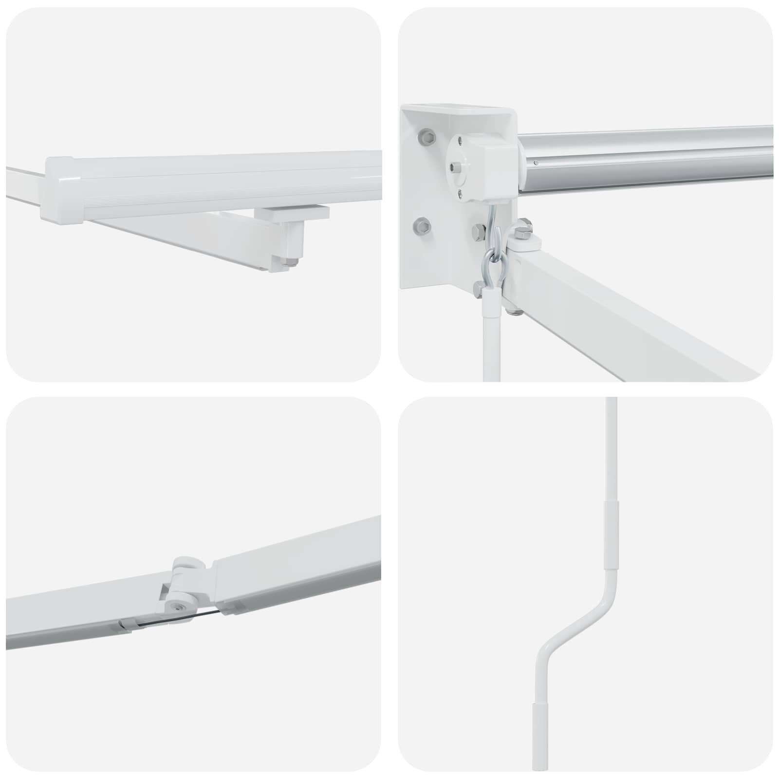 Elektrisches Markisenrahmen Weiß 4,5 × 3 m Aluminium