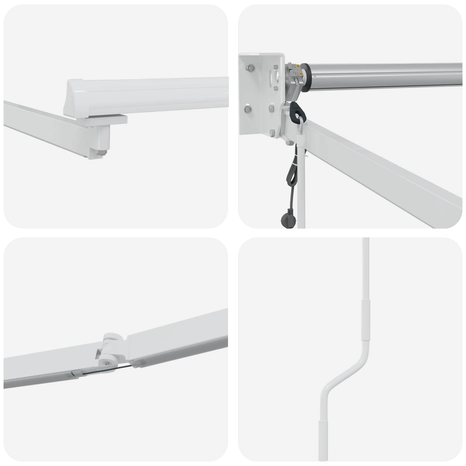 Elektrisches Markisenrahmen Weiß 3,5 x 2,5 m Aluminium