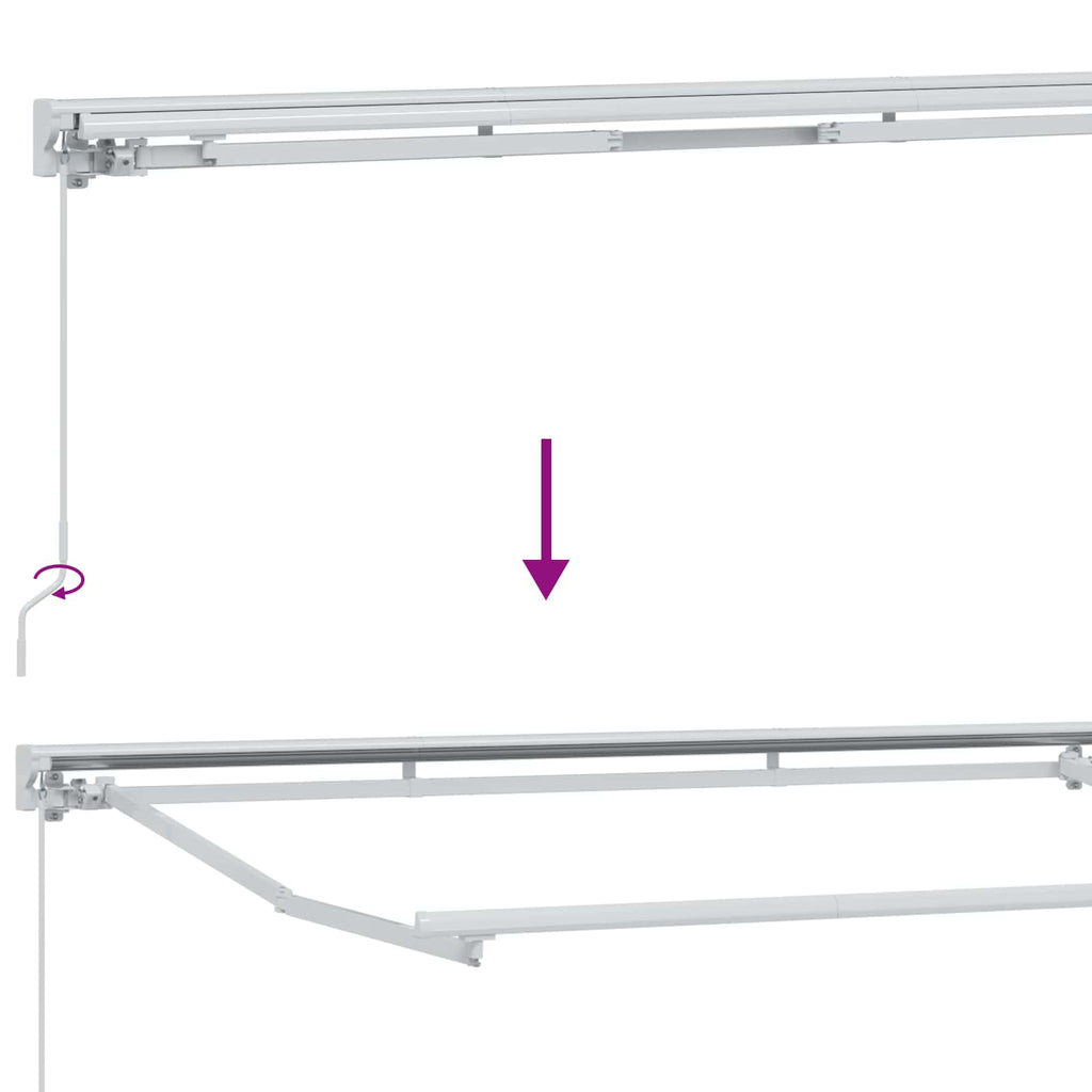 Manueller Markisenrahmen Verstellbar Weiß 3,5 x 2,5 m Stahl