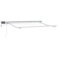 Manueller Markisenrahmen mit LEDs Weiß 3,5 x 2,5 m Aluminium