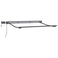 Manueller Markisenrahmen mit LEDs Anthrazit 3 x 2,5 m Aluminium
