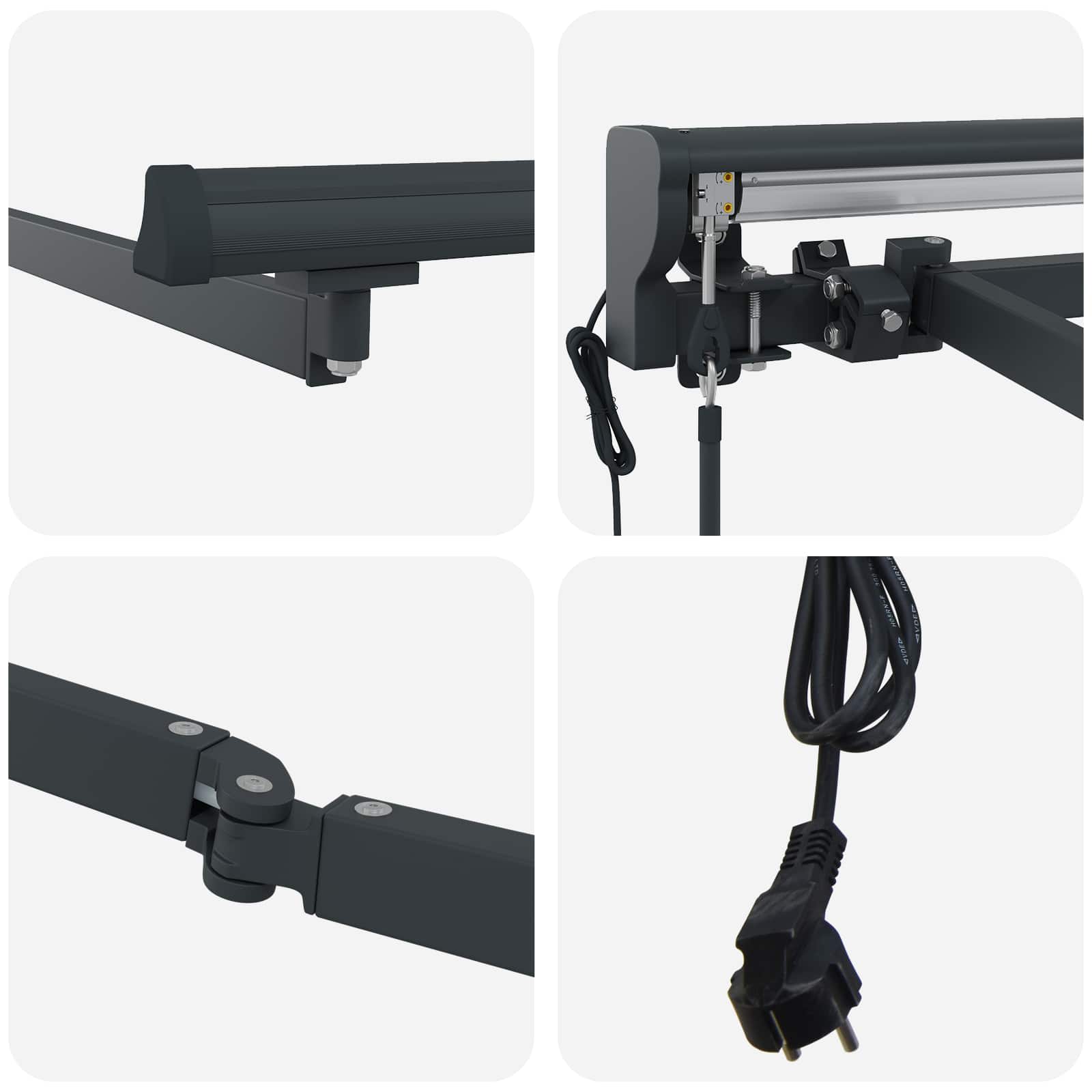 Elektrisches Markisenrahmen Anthrazit 4 × 3,5 m Stahl