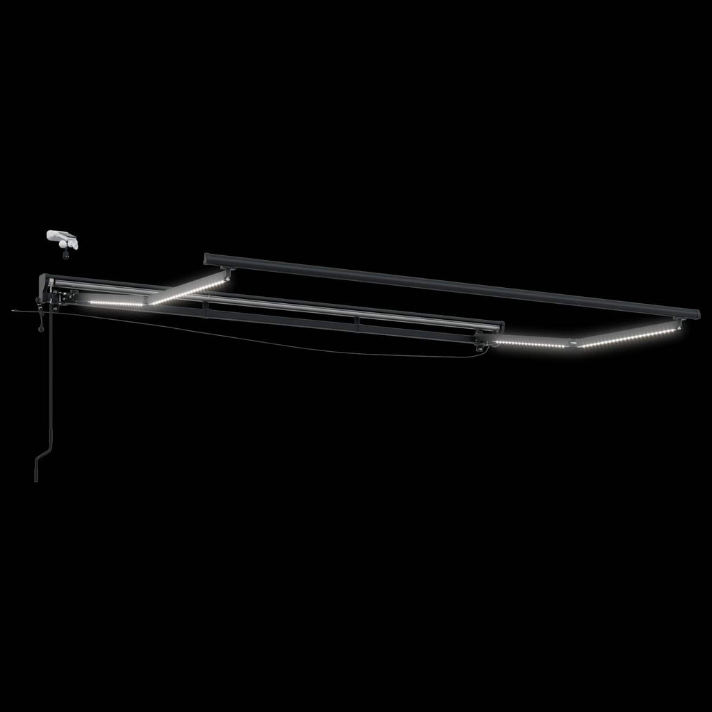 Elektrische Markisenrahmen mit LEDs Anthrazit 3 x 2 m Aluminium