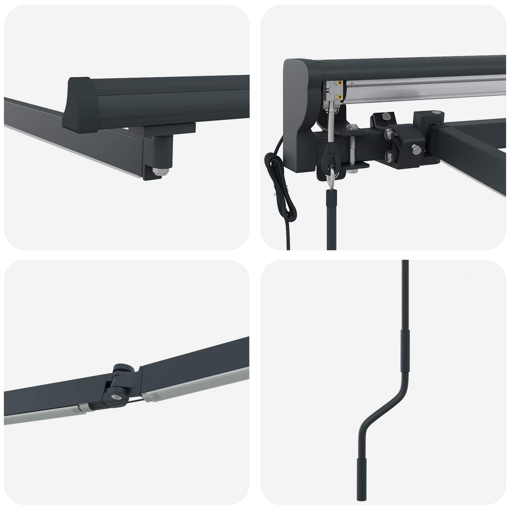 Elektrische Markisenrahmen mit LEDs Anthrazit 4 × 3,5 m