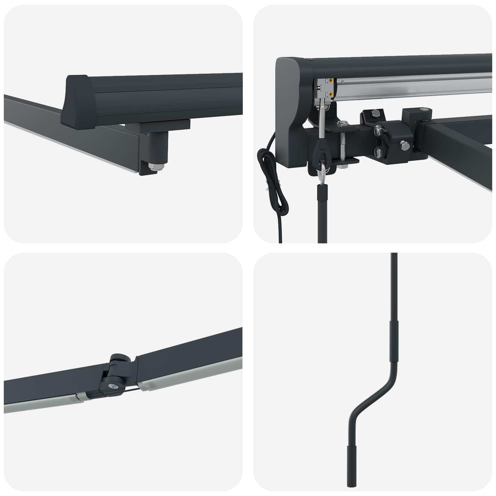 Elektrische Markisenrahmen mit LEDs Anthrazit 5 x 3,5 m