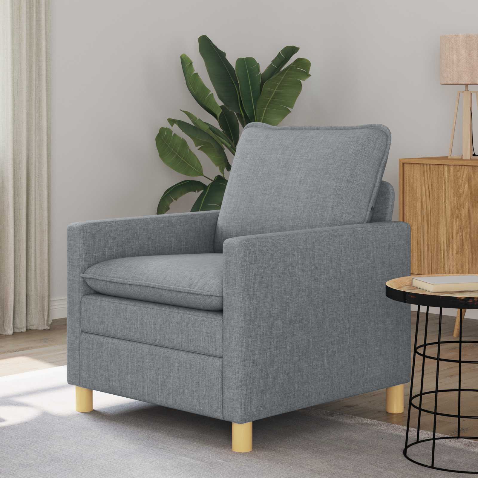 Sofa Hellgrau 76 x 81 x 87,5 cm Stoff