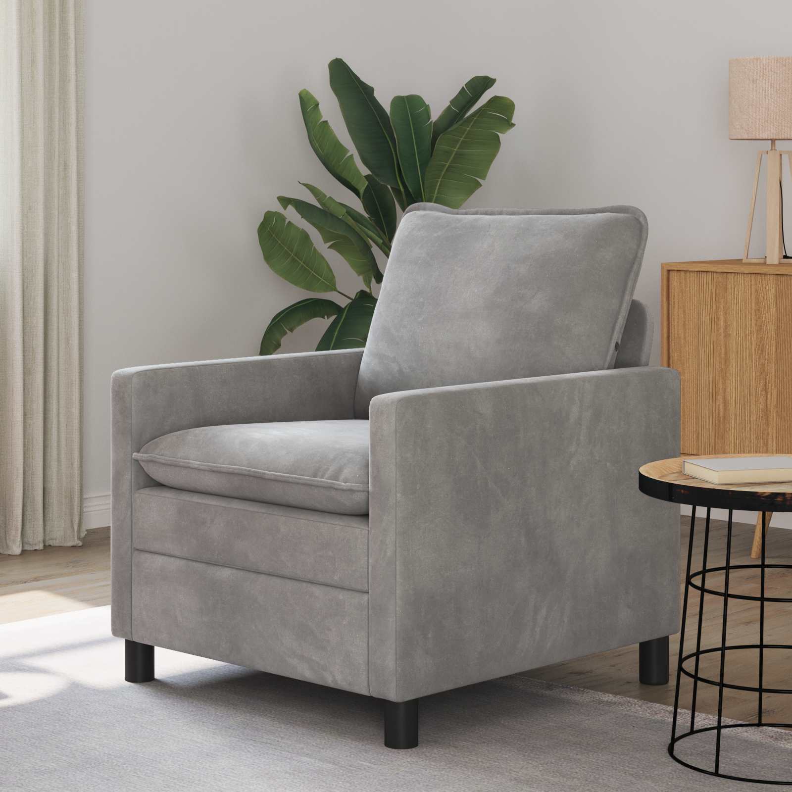 Sofa Hellgrau 76 x 81 x 87,5 cm Samt