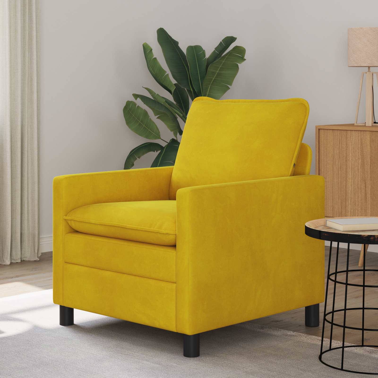Sofa Gelb 76 x 81 x 87,5 cm Samt