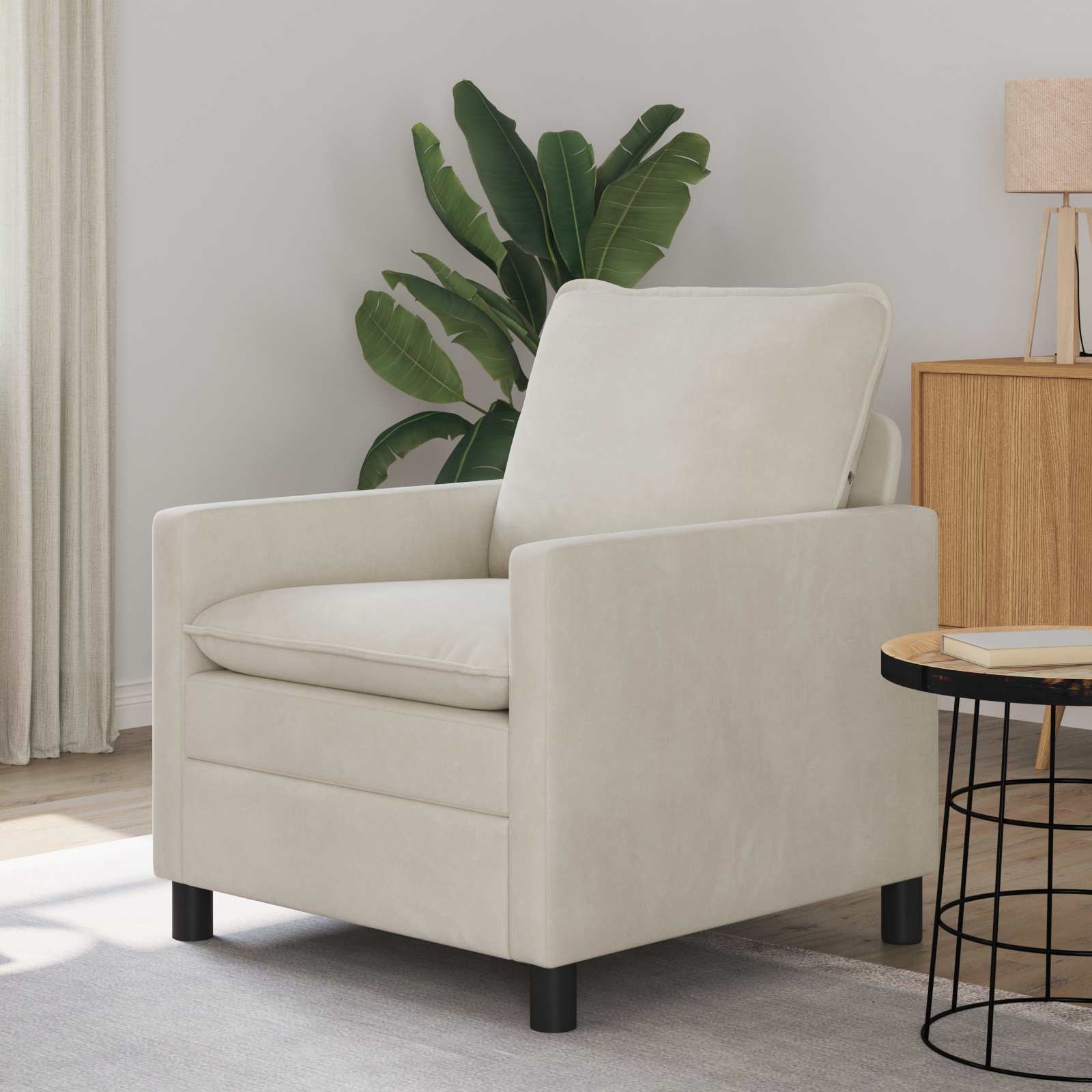Sofa Creme 76 x 81 x 87,5 cm Samt