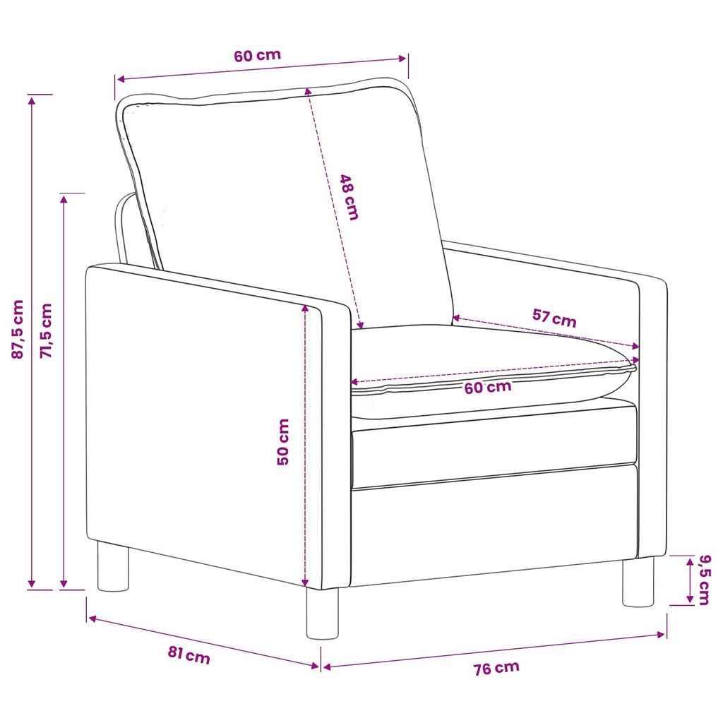 Sofa Blau 76 x 81 x 87,5 cm Polyester