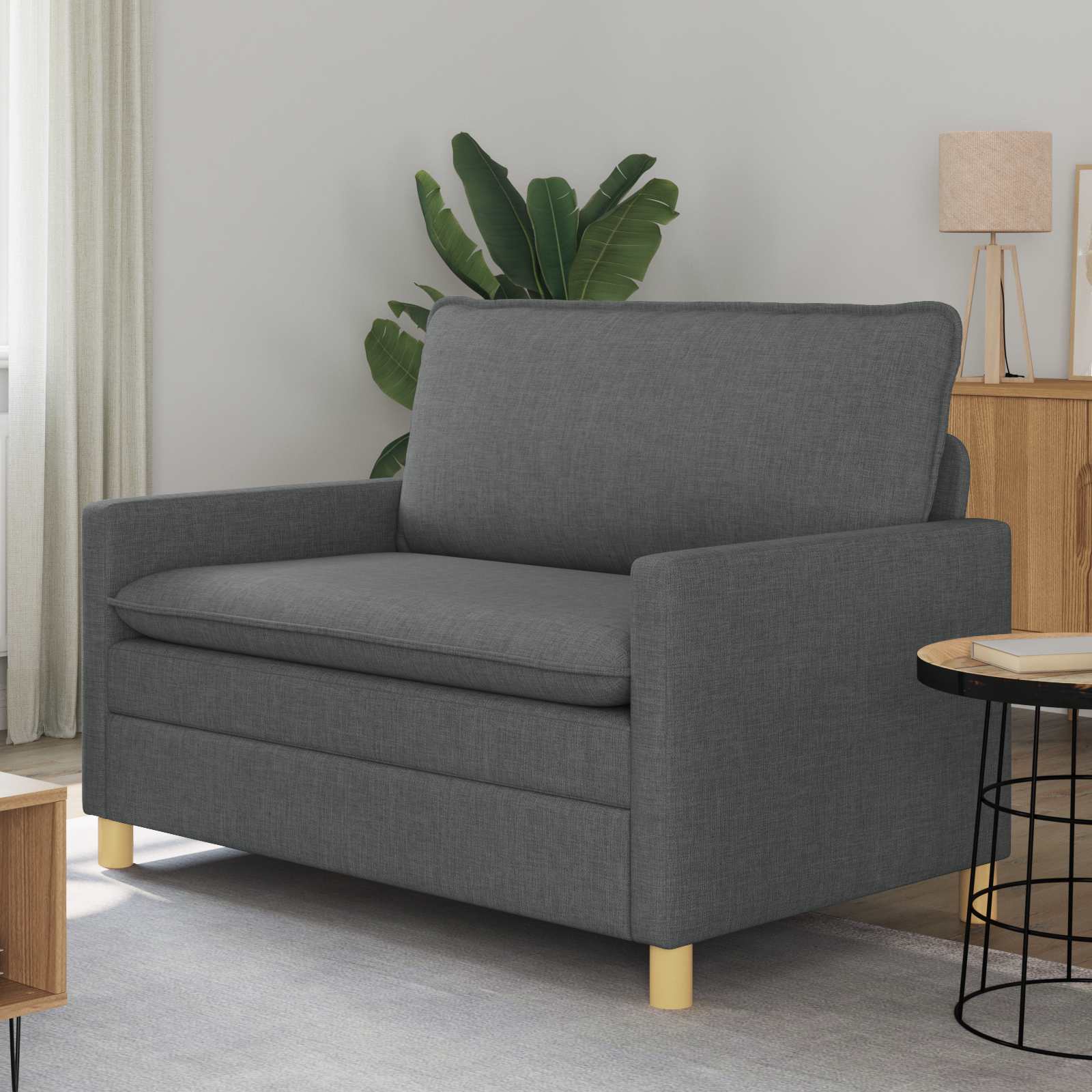 Sofa Dunkelgrau 126 x 81 x 87,5 cm Stoff
