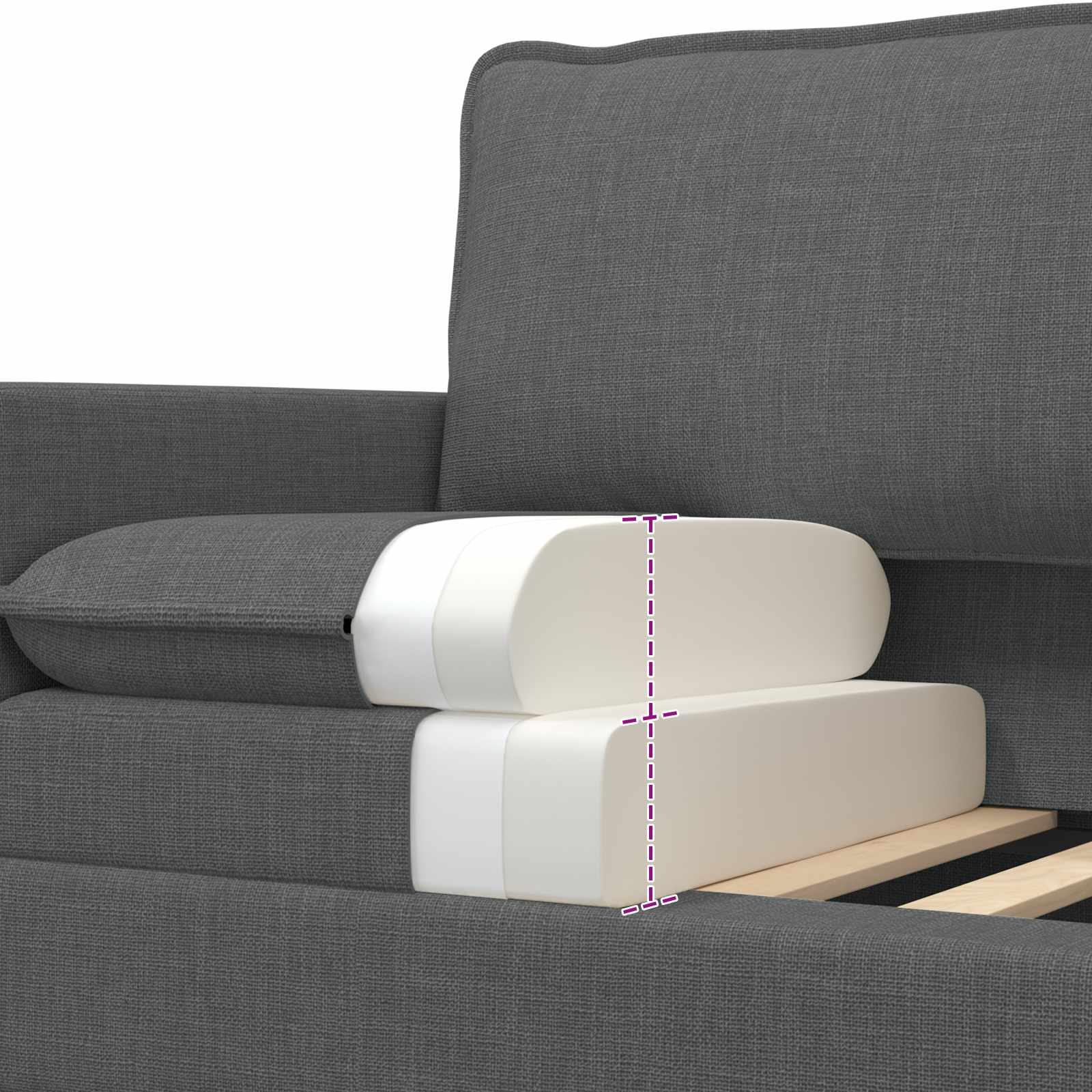 Sofa Dunkelgrau 126 x 81 x 87,5 cm Stoff
