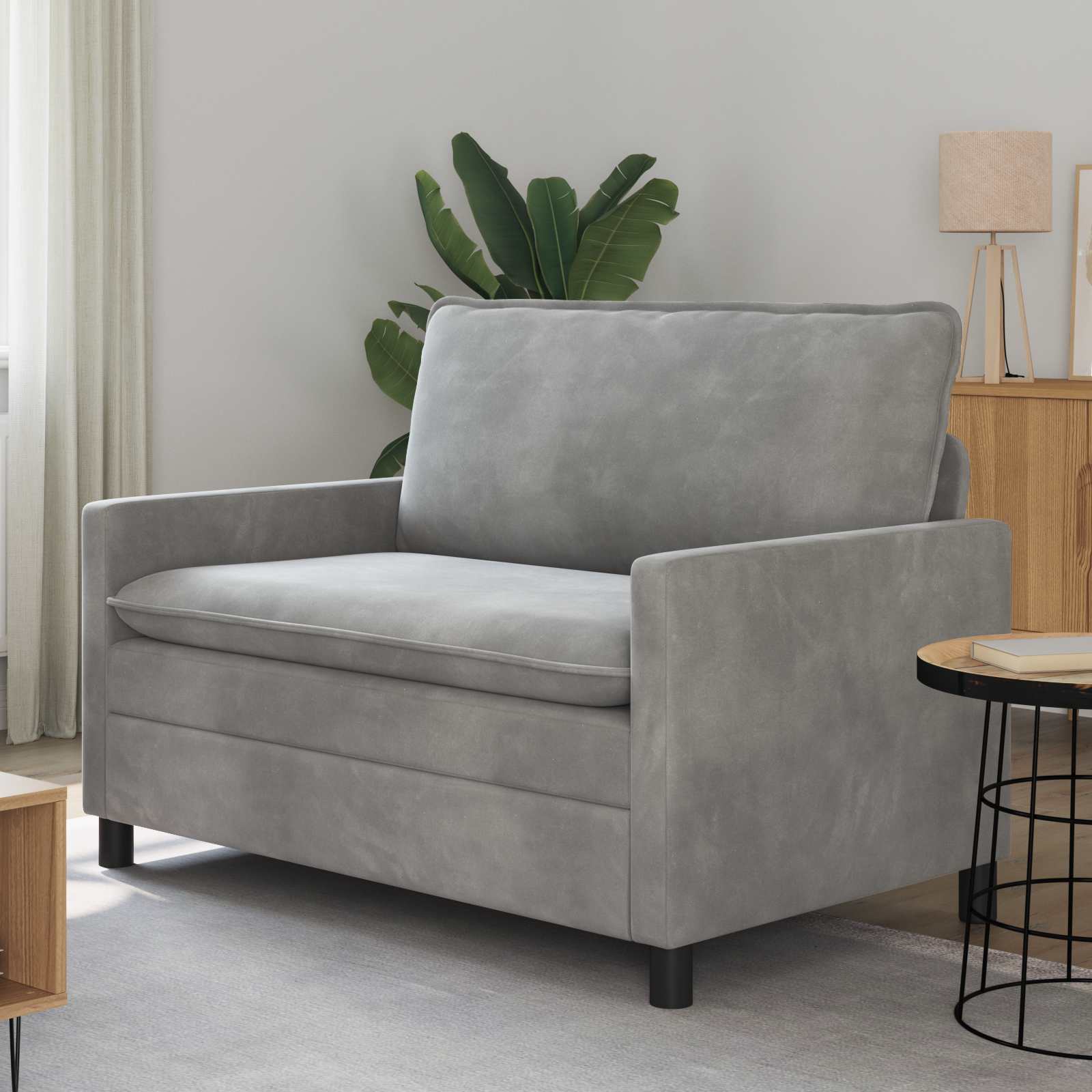 Sofa Hellgrau 126 x 81 x 87,5 cm Samt