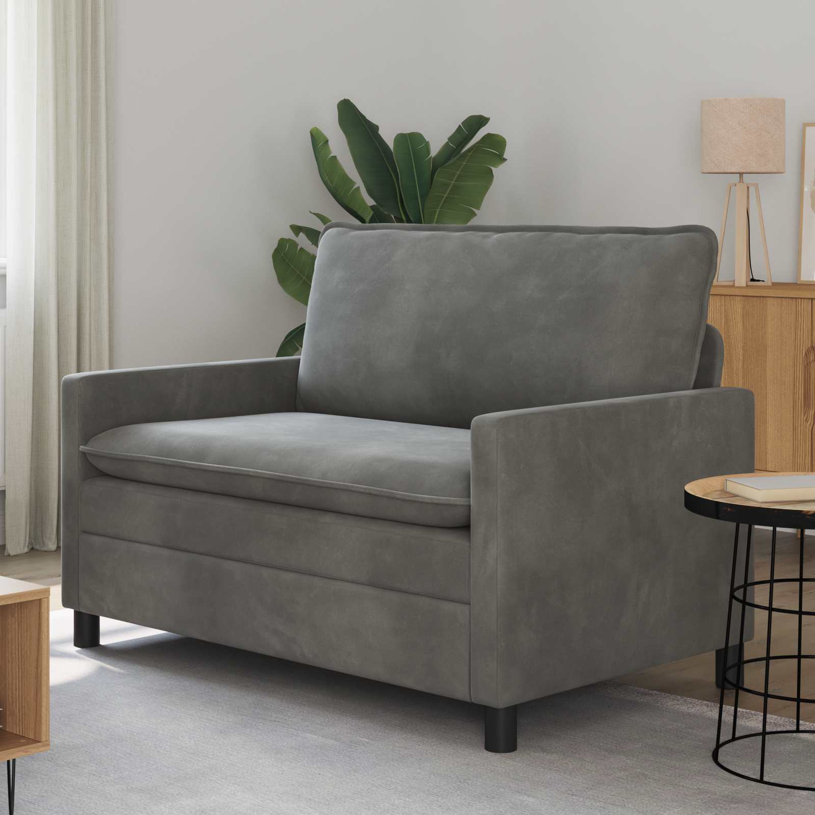 Sofa Dunkelgrau 126 x 81 x 87,5 cm Samt