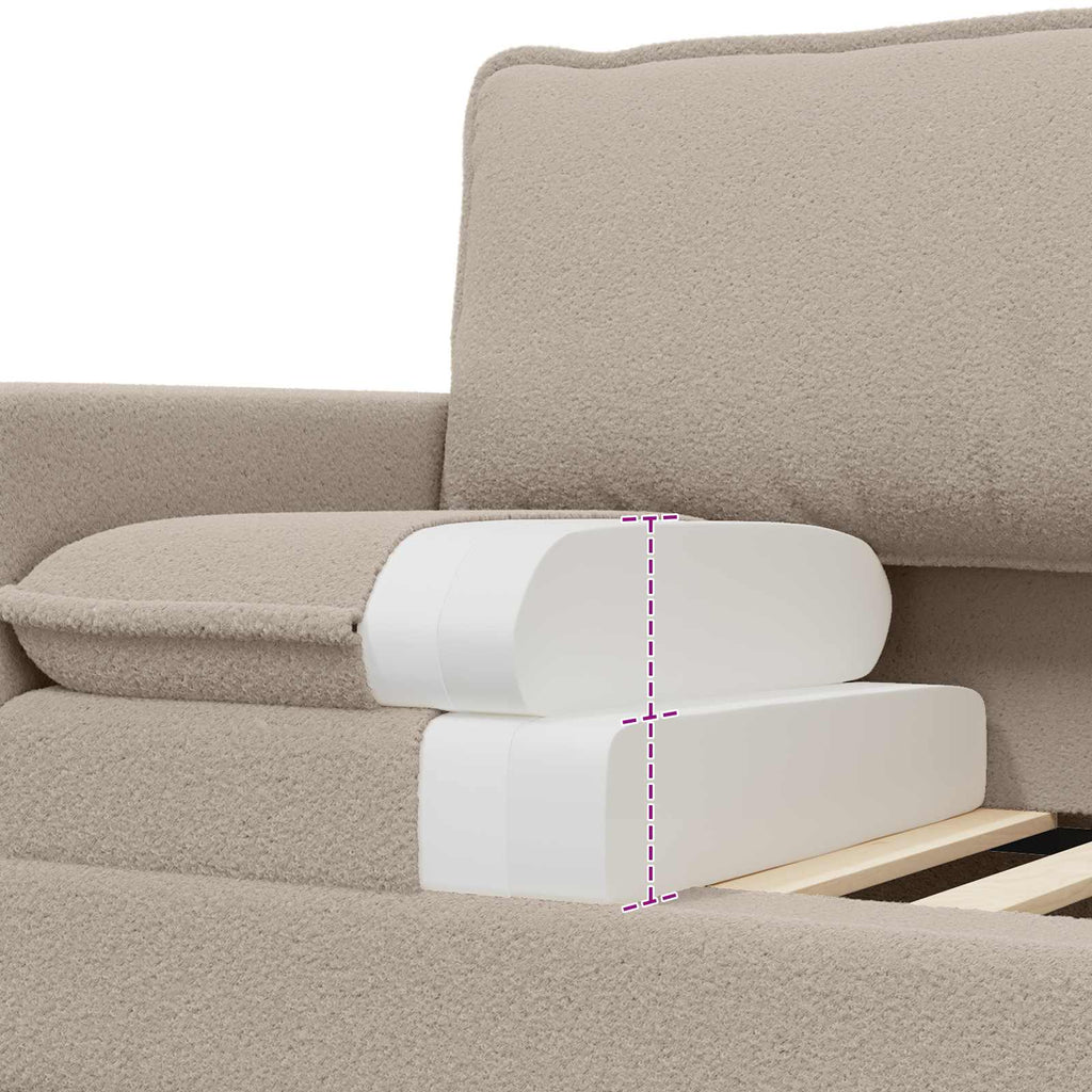 Sofa Hellgrau 126 x 81 x 87,5 cm Stoff
