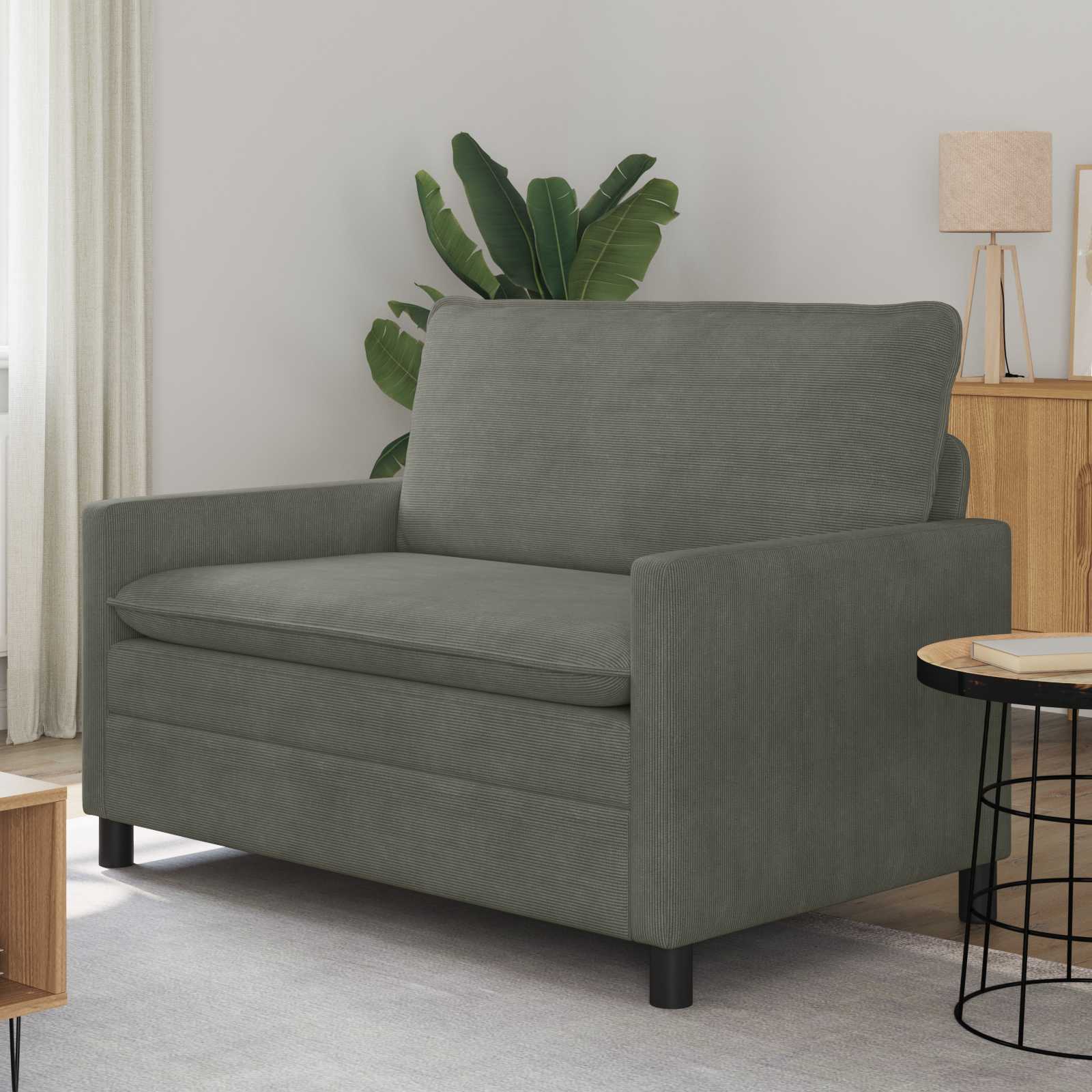 Sofa Hellgrau 126 x 81 x 87,5 cm Stoff