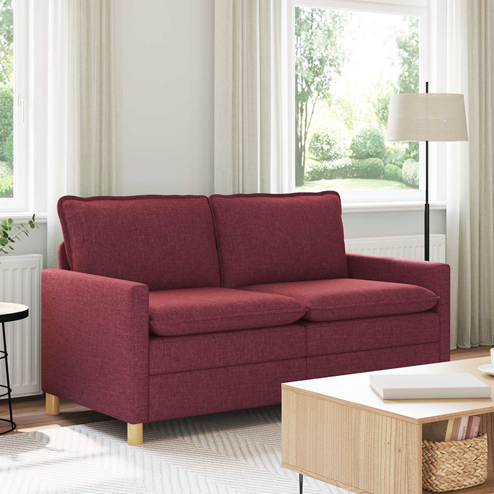 Sofa Weinrot 156 x 81 x 87,5 cm Stoff