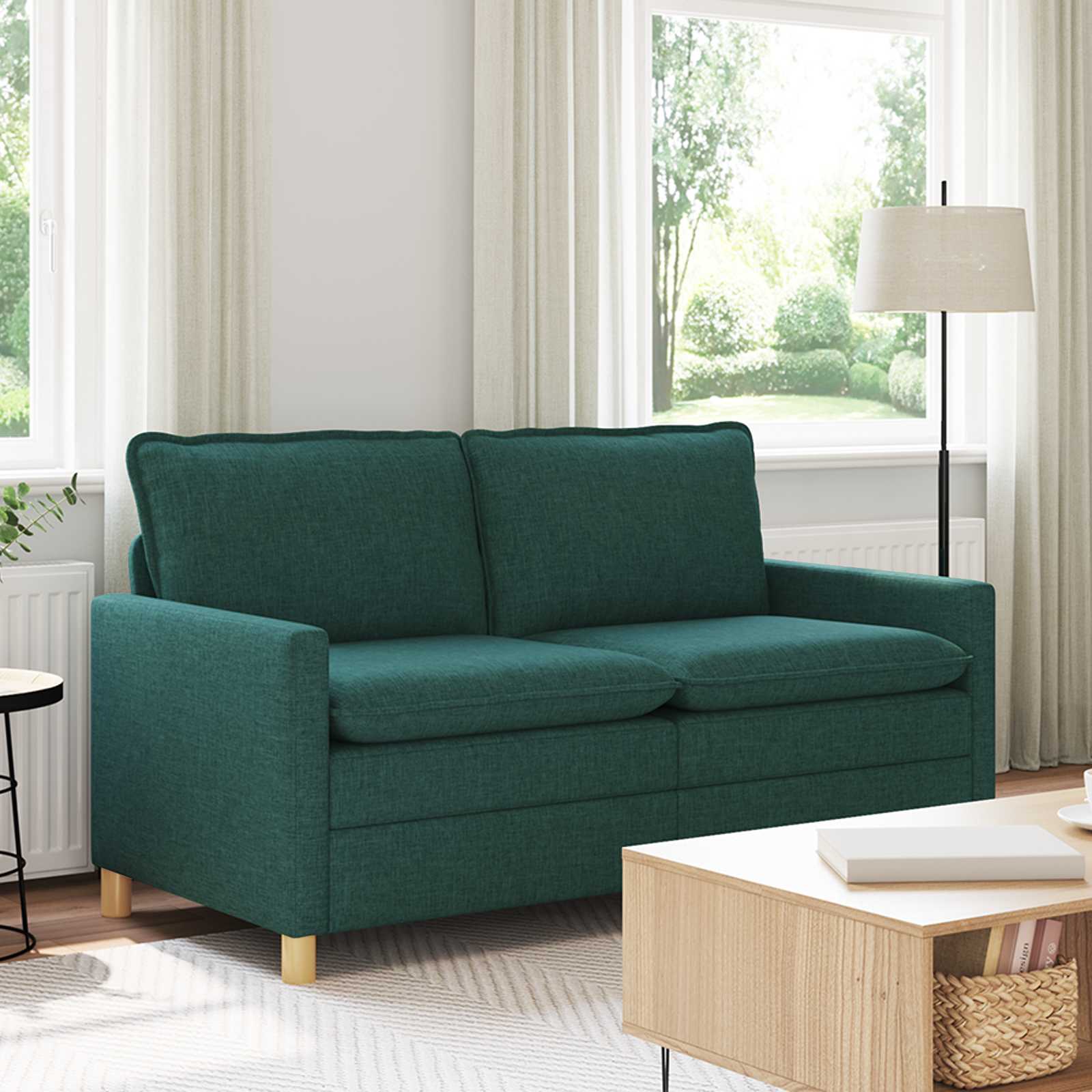 Sofa Dunkelgrün 156 x 81 x 87,5 cm Stoff