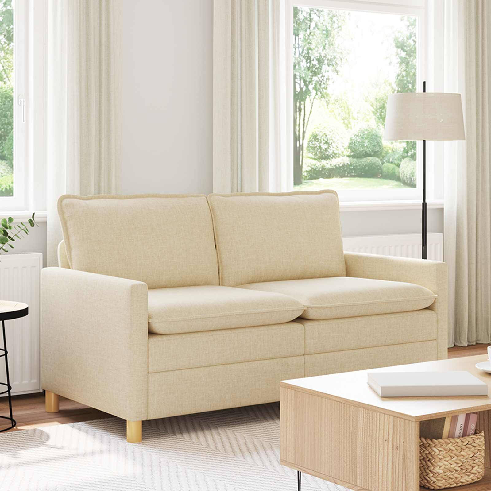 Sofa Creme 156 x 81 x 87,5 cm Stoff