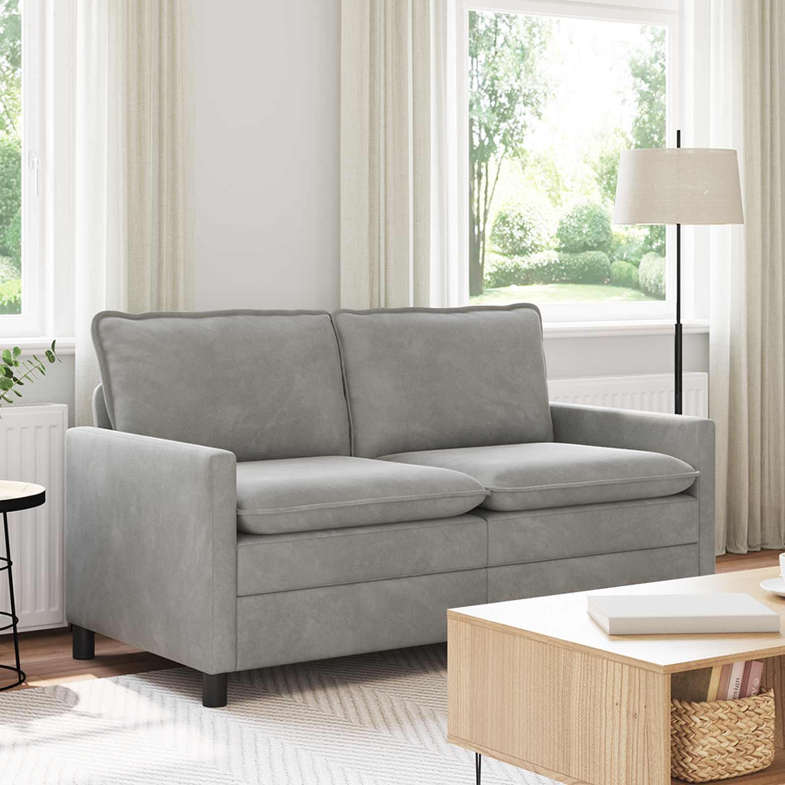 Sofa Hellgrau 156 x 81 x 87,5 cm Samt