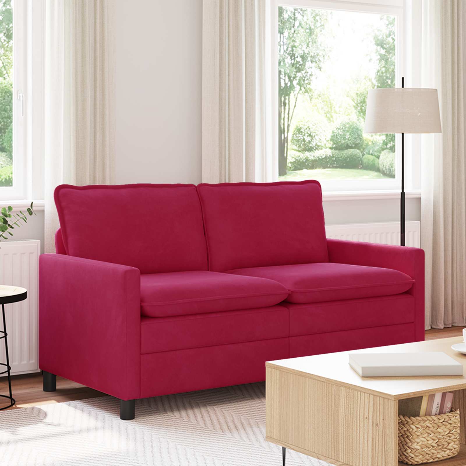 Sofa Weinrot 156 x 81 x 87,5 cm Samt