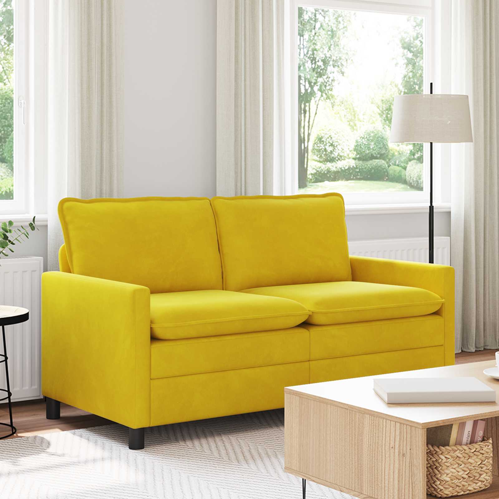 Sofa Gelb 156 x 81 x 87,5 cm Samt