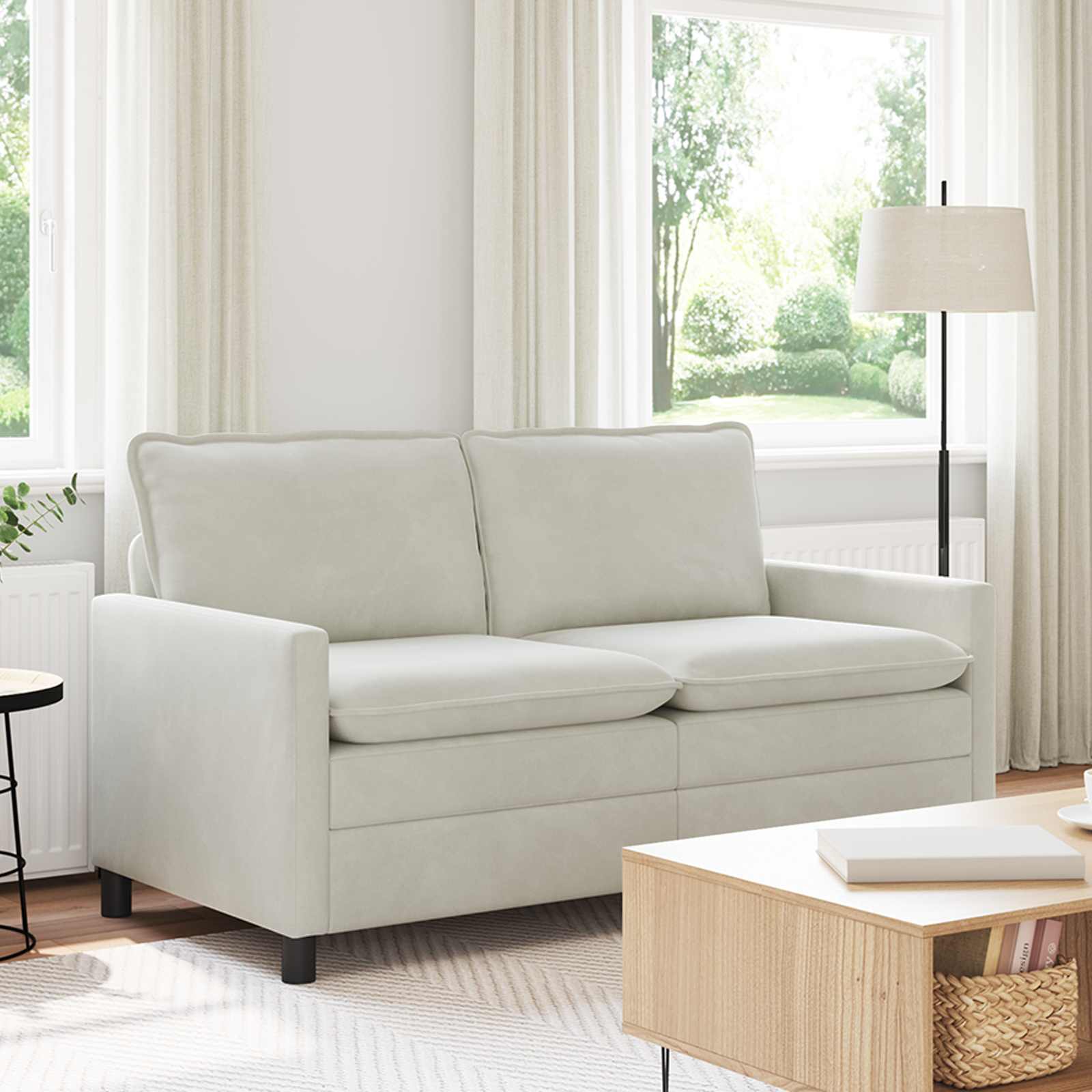 Sofa Creme 156 x 81 x 87,5 cm Samt