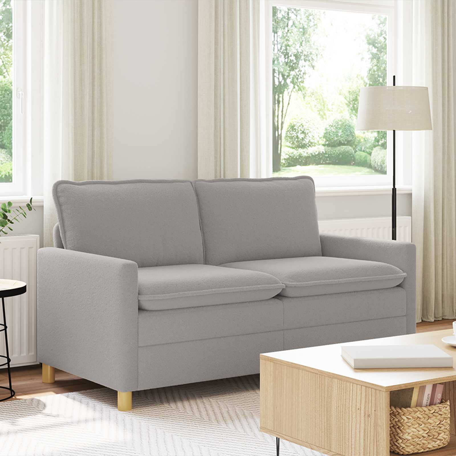 Sofa Hellgrau 156 x 81 x 87,5 cm Stoff