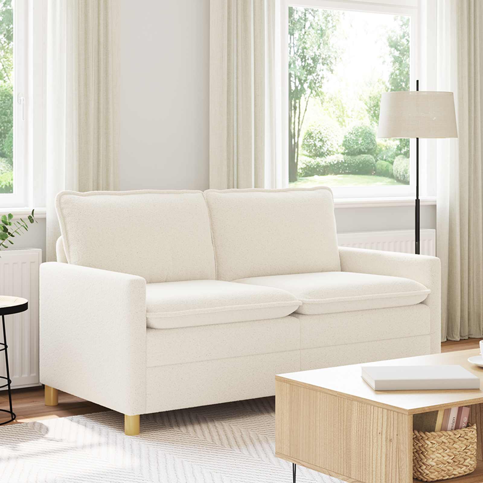 Sofa Creme 156 x 81 x 87,5 cm Stoff