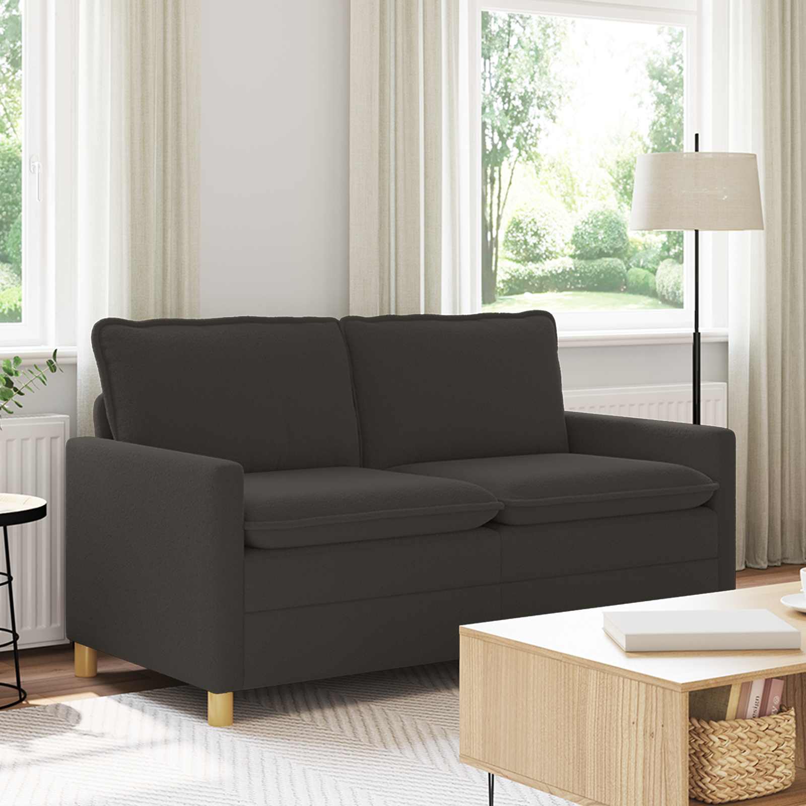 Sofa Dunkelgrau 156 x 81 x 87,5 cm Stoff
