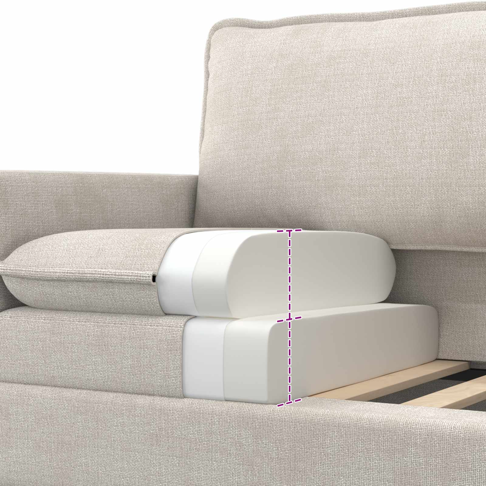 Sofa Creme 156 x 81 x 87,5 cm Polyester