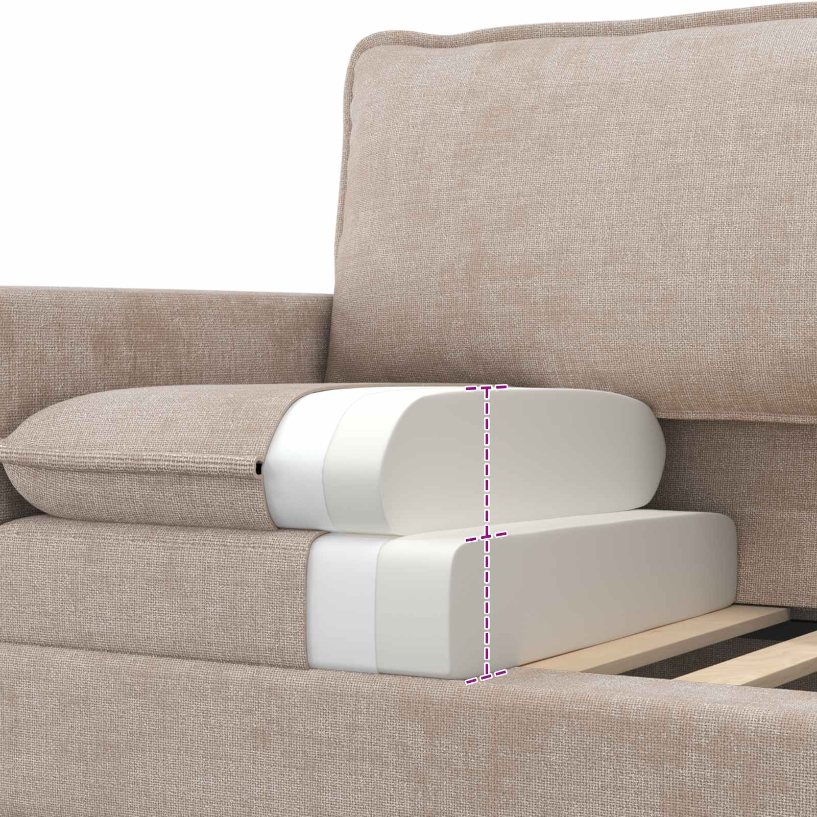 Sofa Beige 156 x 81 x 87,5 cm Polyester
