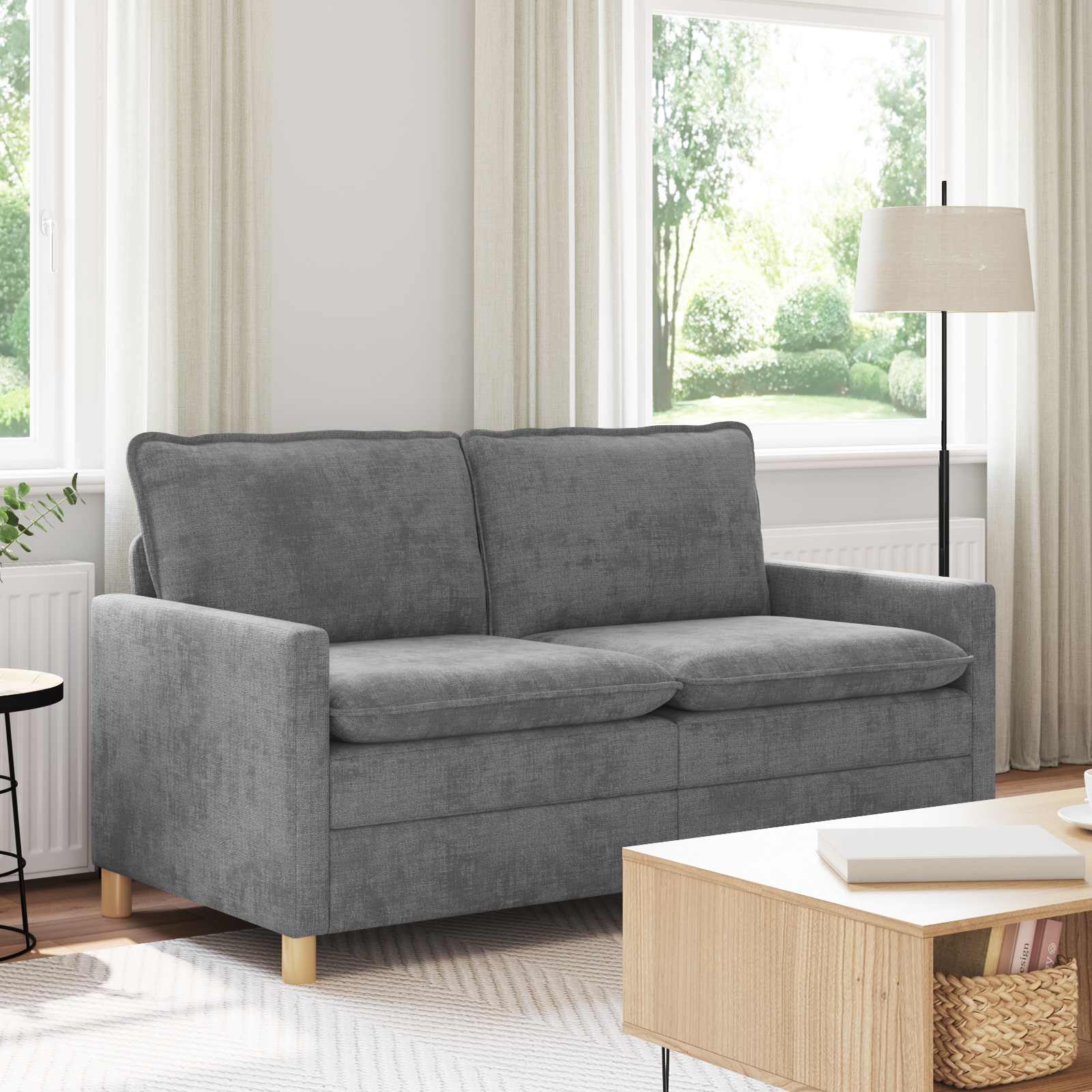 Sofa Hellgrau 156 x 81 x 87,5 cm Polyester