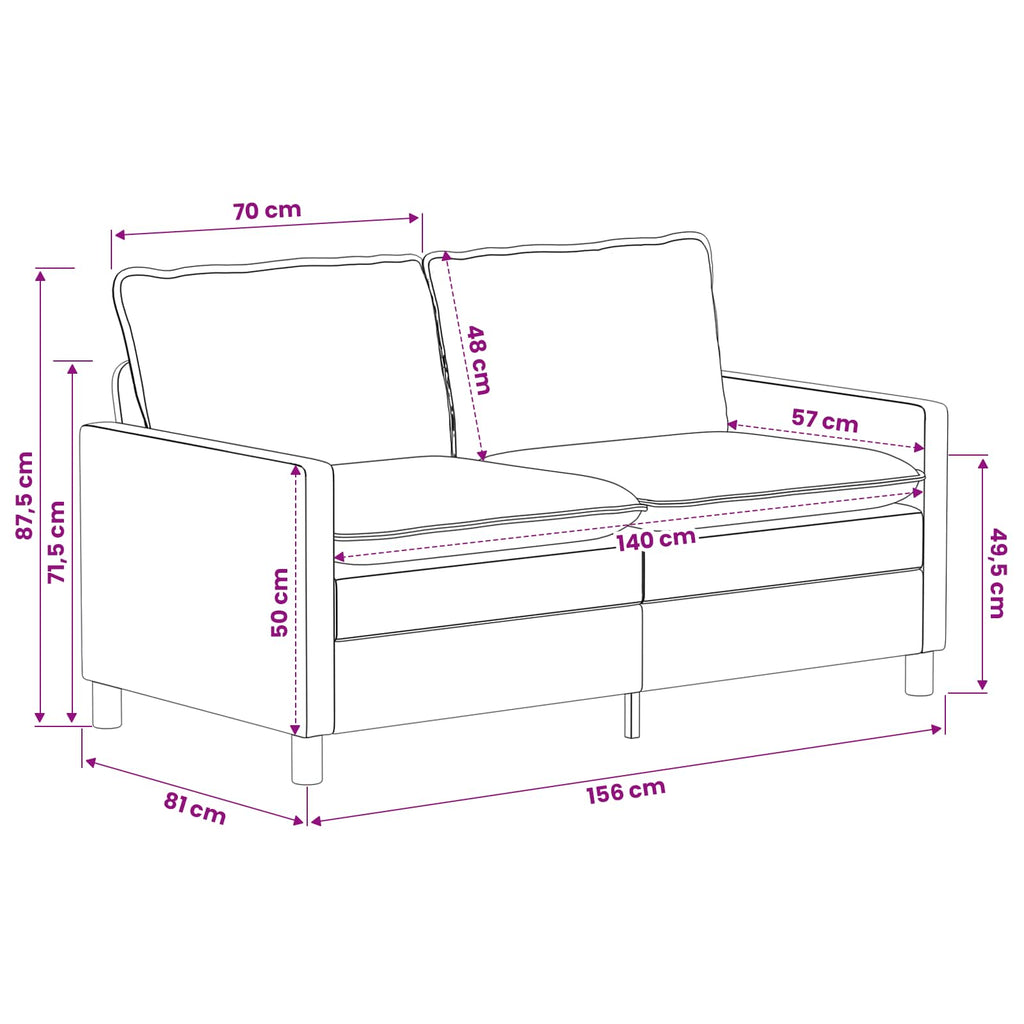 Sofa Dunkelgrau 156 x 81 x 87,5 cm Polyester