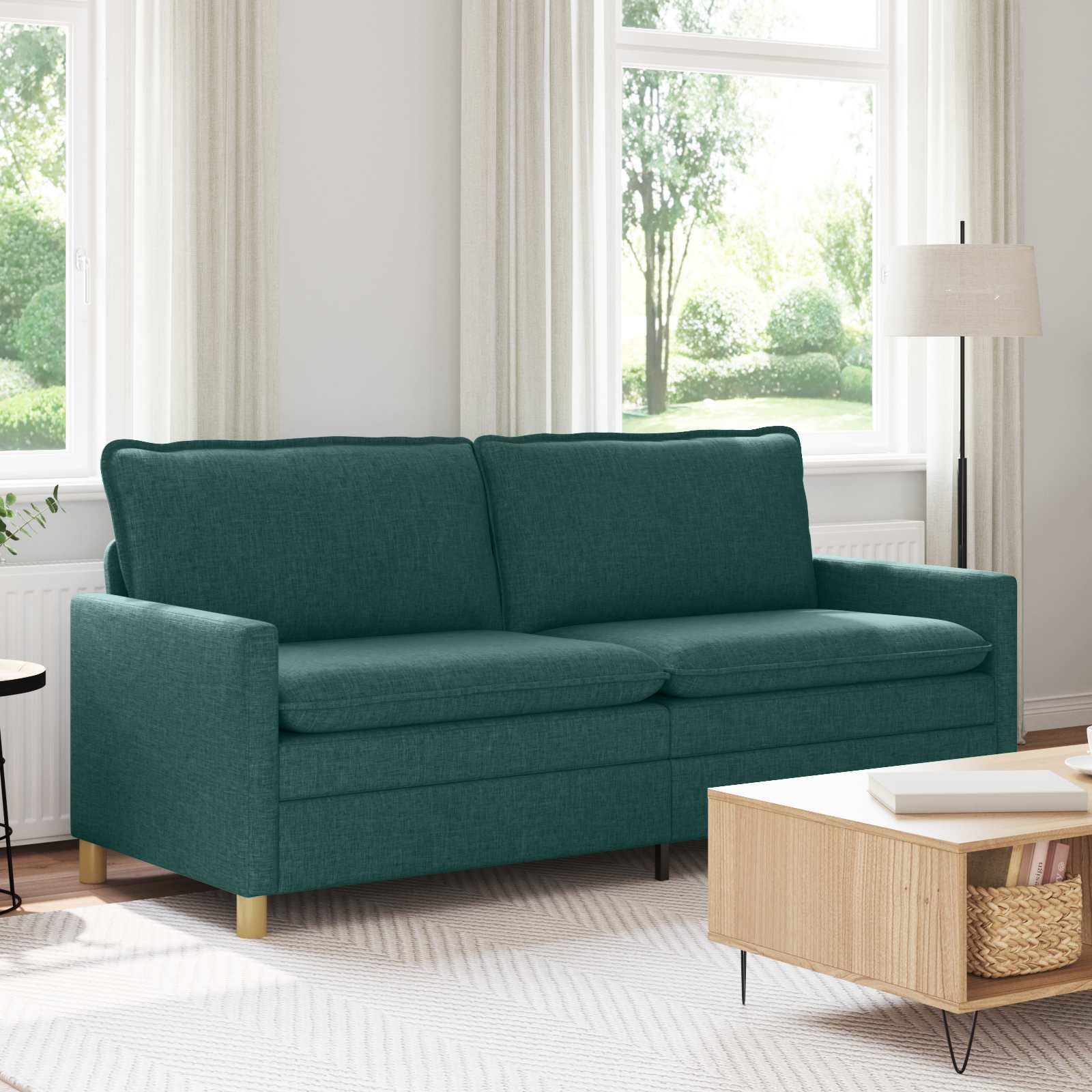 Sofa Dunkelgrün 196 x 81 x 87,5 cm Stoff