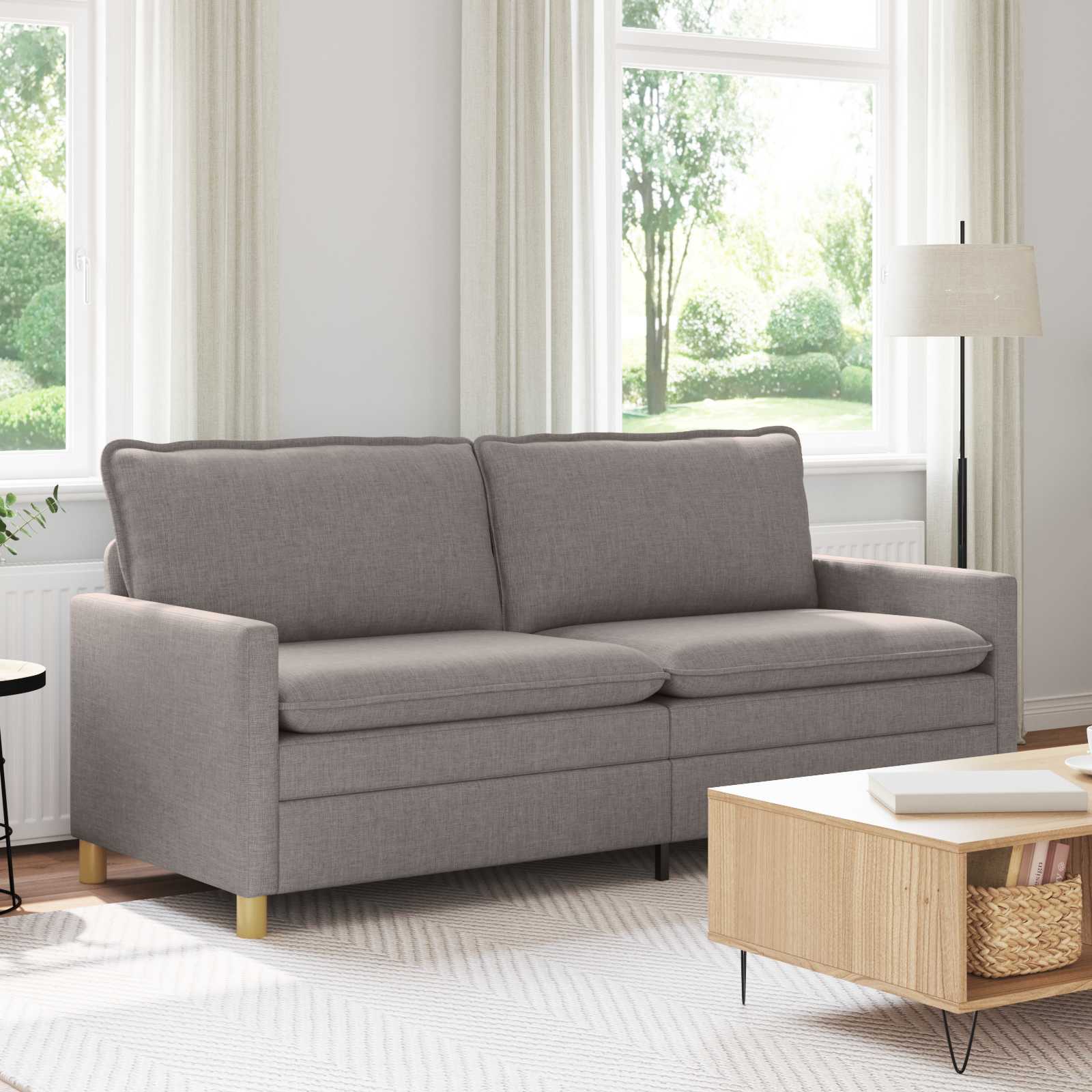 Sofa Taupe 196 x 81 x 87,5 cm Stoff