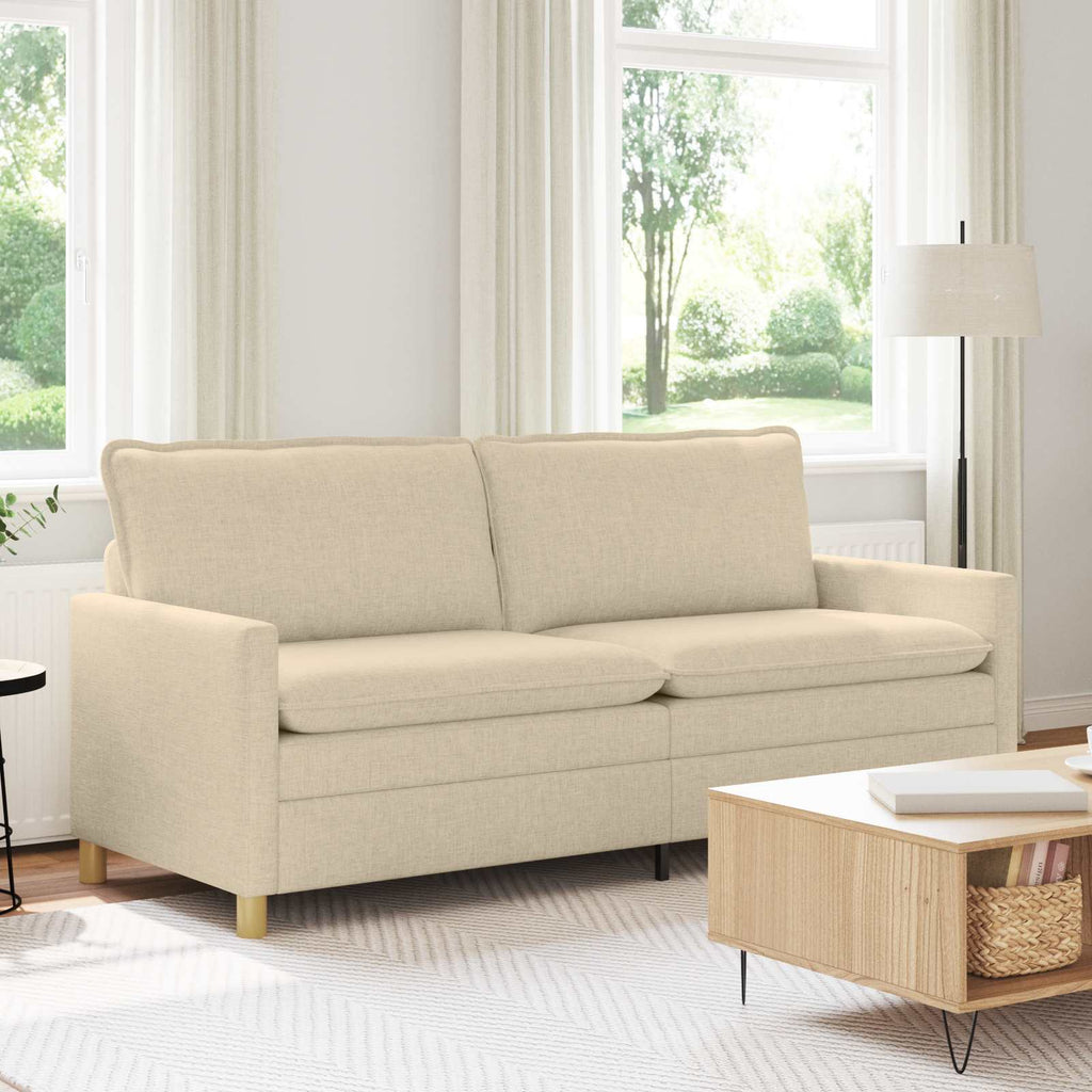 Sofa Creme 196 x 81 x 87,5 cm Stoff