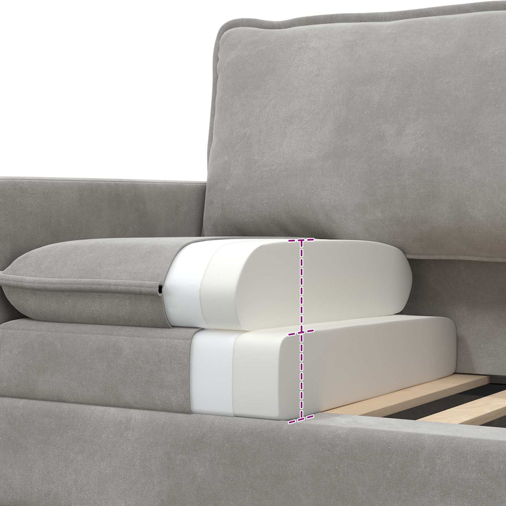 Sofa Hellgrau 196 x 81 x 87,5 cm Samt