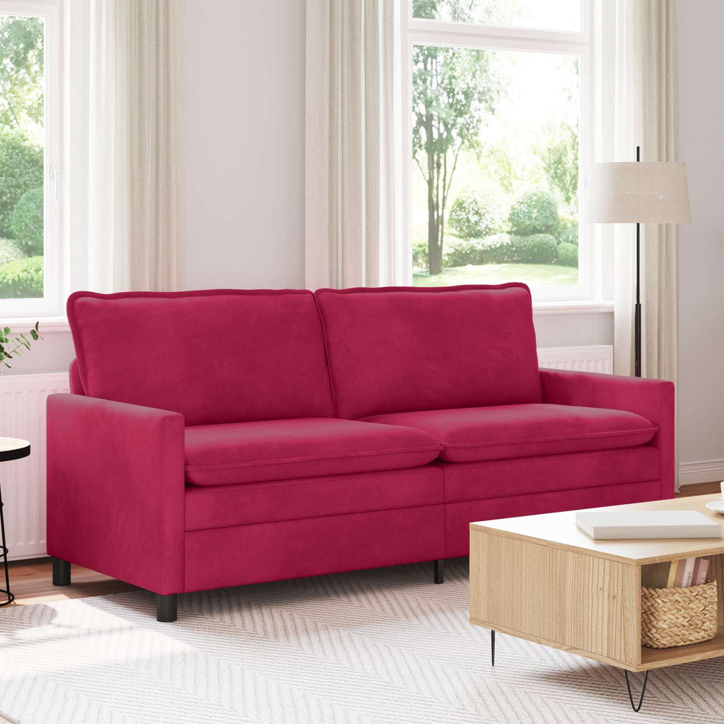 Sofa Weinrot 196 x 81 x 87,5 cm Samt