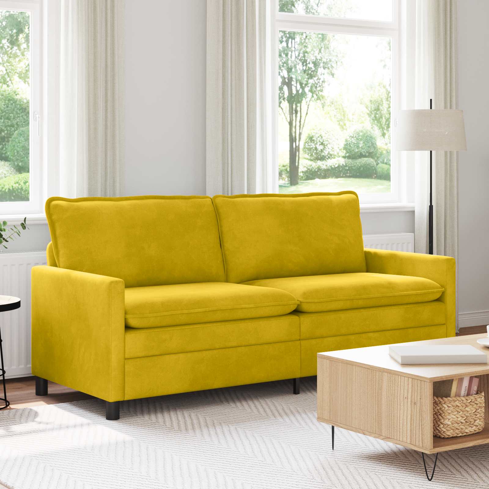 Sofa Gelb 196 x 81 x 87,5 cm Samt