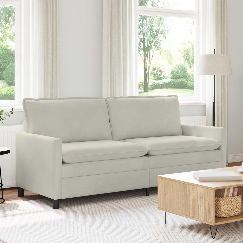 Sofa Creme 196 x 81 x 87,5 cm Samt