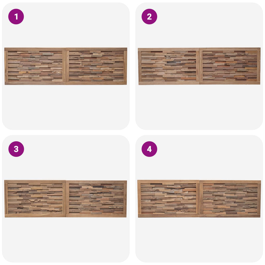 Bettkopfteil Natur Massivholz Teak
