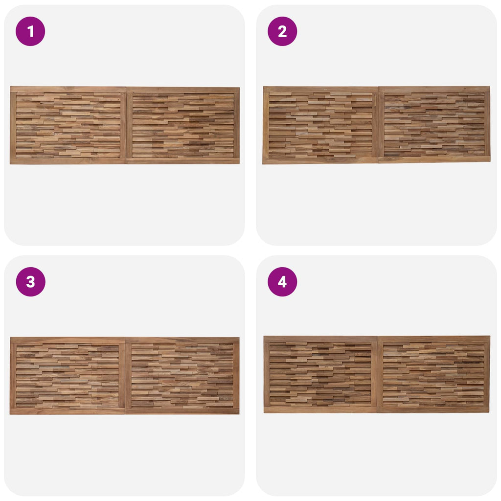Bettkopfteil Natur Massivholz Teak